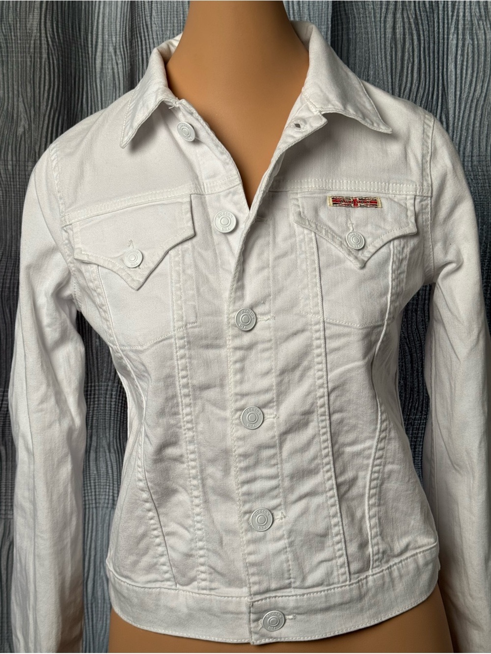 HUDSON White Women's Denim Jacket - Classic Button-Up Size XS